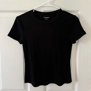 Old Navy Short Sleeve Ribbed Tee - Black